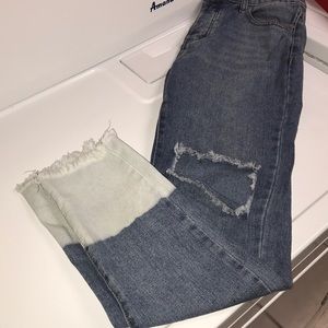 BooHoo Man Skinny Fit Ripped Jeans With Bleach Hem